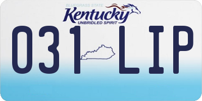 KY license plate 031LIP