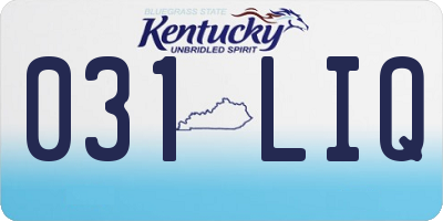 KY license plate 031LIQ