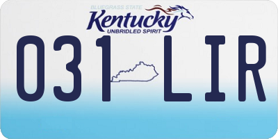 KY license plate 031LIR