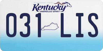 KY license plate 031LIS