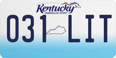KY license plate 031LIT