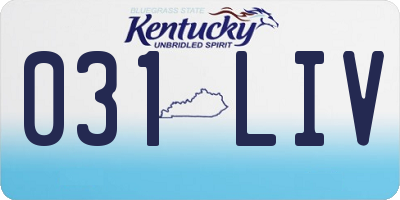 KY license plate 031LIV