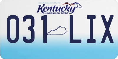 KY license plate 031LIX