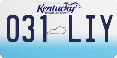 KY license plate 031LIY