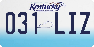 KY license plate 031LIZ