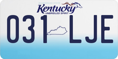 KY license plate 031LJE