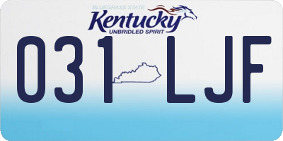 KY license plate 031LJF