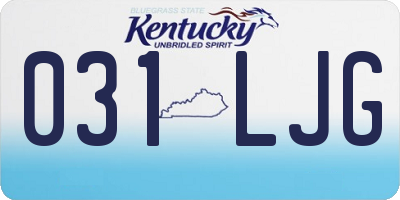 KY license plate 031LJG