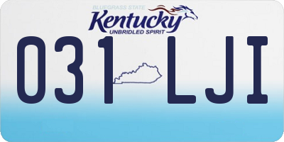 KY license plate 031LJI
