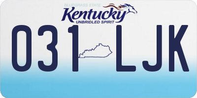 KY license plate 031LJK