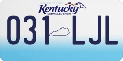 KY license plate 031LJL