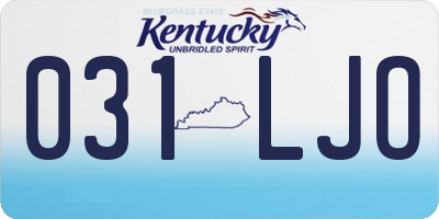 KY license plate 031LJO