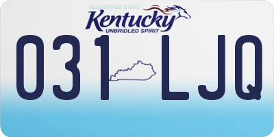 KY license plate 031LJQ