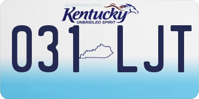 KY license plate 031LJT