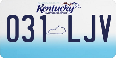 KY license plate 031LJV
