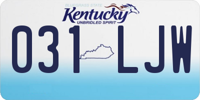 KY license plate 031LJW