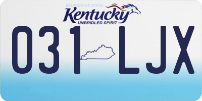 KY license plate 031LJX