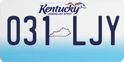 KY license plate 031LJY