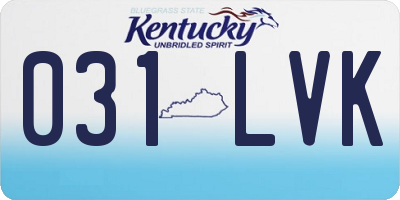 KY license plate 031LVK