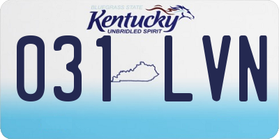 KY license plate 031LVN