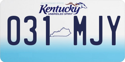 KY license plate 031MJY