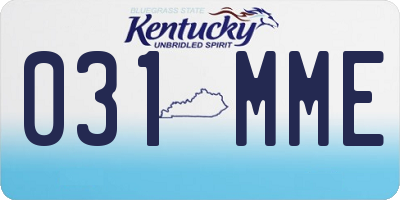 KY license plate 031MME