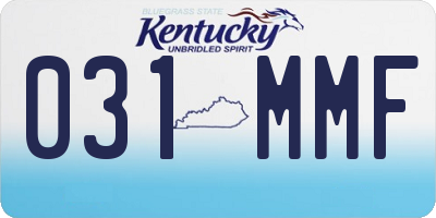 KY license plate 031MMF