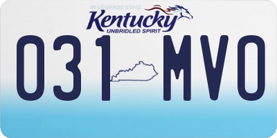 KY license plate 031MVO