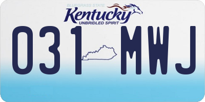 KY license plate 031MWJ