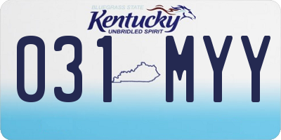 KY license plate 031MYY