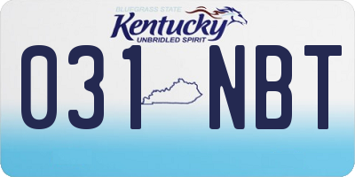 KY license plate 031NBT