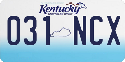 KY license plate 031NCX