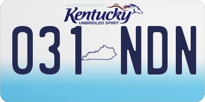 KY license plate 031NDN