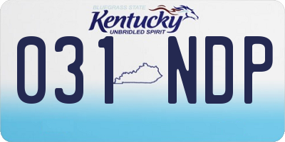 KY license plate 031NDP