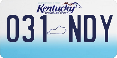KY license plate 031NDY