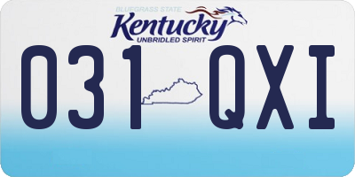 KY license plate 031QXI