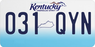 KY license plate 031QYN