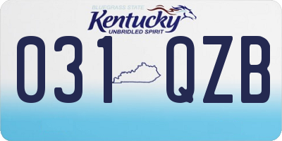 KY license plate 031QZB