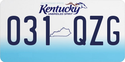 KY license plate 031QZG