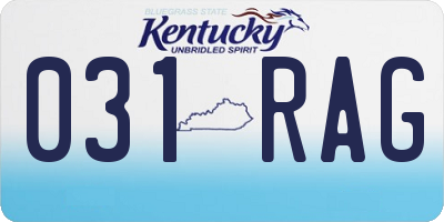 KY license plate 031RAG