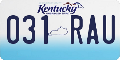 KY license plate 031RAU
