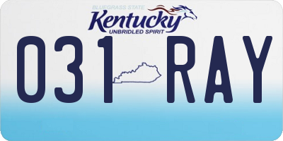 KY license plate 031RAY
