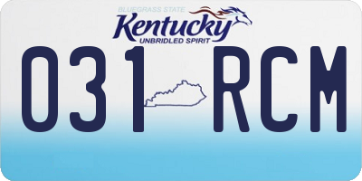 KY license plate 031RCM