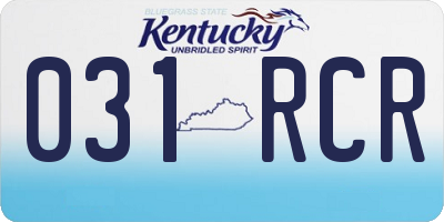KY license plate 031RCR