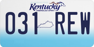 KY license plate 031REW