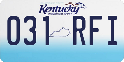 KY license plate 031RFI