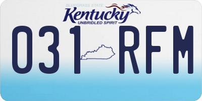 KY license plate 031RFM