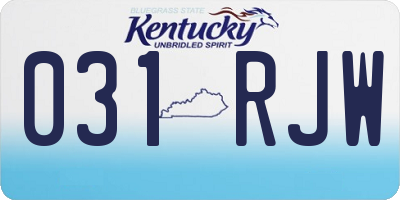 KY license plate 031RJW