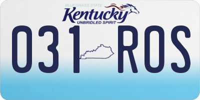KY license plate 031ROS
