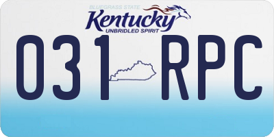 KY license plate 031RPC
